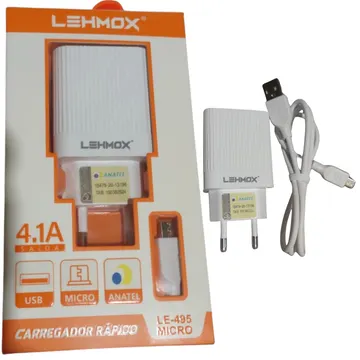 Carregador Rápido Lehmox  LE-495 Micro V8