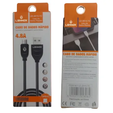 CABO USB CORREGAMENTO RÁPIDO TIPO-C 1MT LE-2015-TC