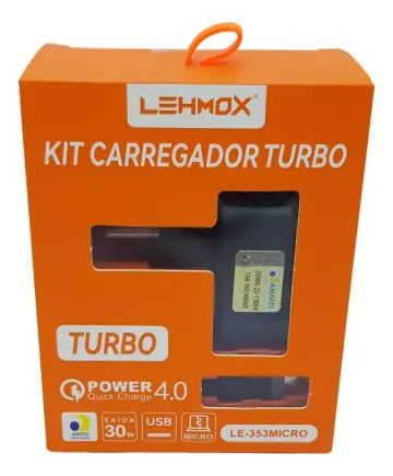CARREGADOR CELULAR MICRO USB V8 TURBO POWER 4.0