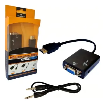 Adaptador Cabo Conversor Hdmi Para Saída Vga Com Áudio P2