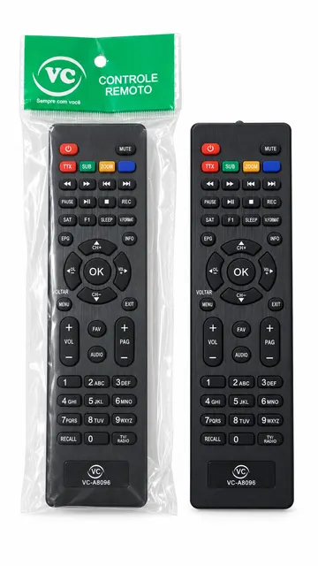 Controle Remoto VC-A8096 Para Cinebox Smart Com Teclas Coloridas