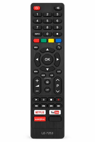 CONTROLE REMOTO LELONG LE-7253 PARA TV PHILCO LED 4K SMART