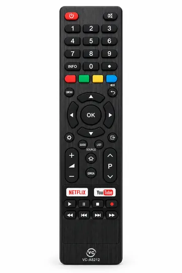 CONTROLE REMOTO VC-A8212 PARA TV COM BOTÕES NETFLIX E YOUTUBE