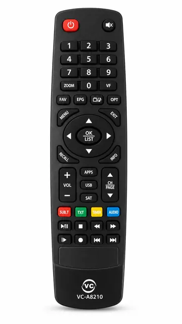 CONTROLE REMOTO VC-A8210 COM TECLAS APPS USB SAT E MULTIMÍDIA