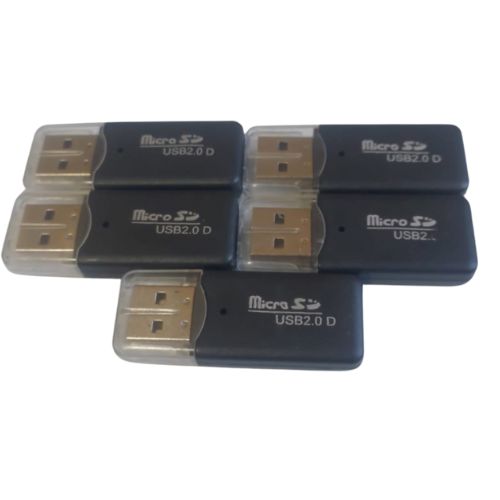 Kit com 5 Unidades Adaptador Usb Cartão Micro Sd - Cor Cinza