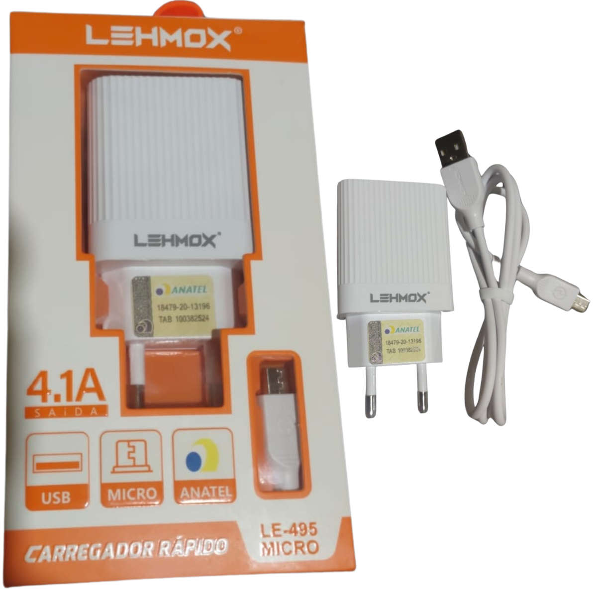 Carregador Rápido Lehmox  LE-495 Micro V8