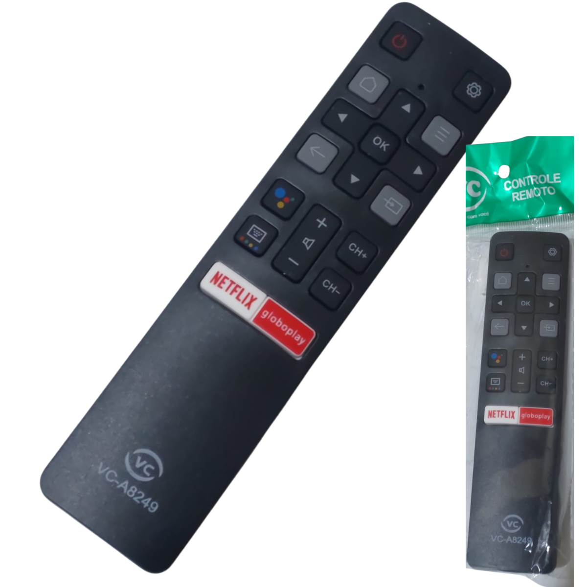 Controle Remoto Tcl Smart 4k Netflix Globoplay VC-A8249