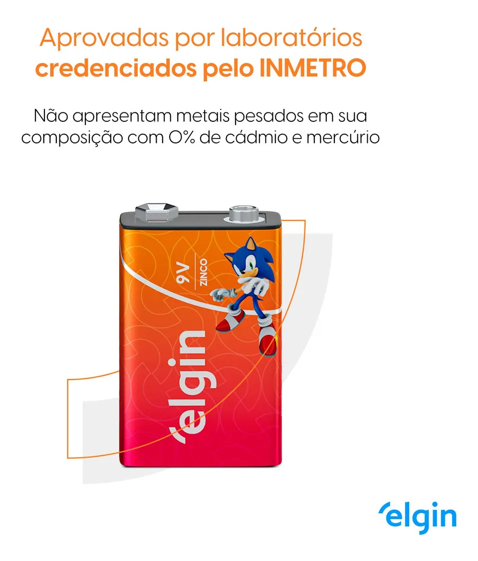 Bateria 9v Comum Elgin Violão Sensor Infra Microfone Radio